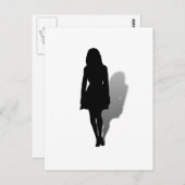 女性のシルエット ポストカード (正面/裏面)