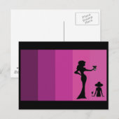 女性のシルエット ポストカード (正面/裏面)