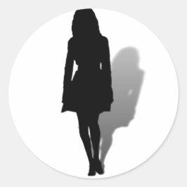 女性のシルエット ラウンドシール