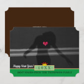 女性のシルエット&新年おめでとう！カード/ハース シーズンカード (正面/裏面)