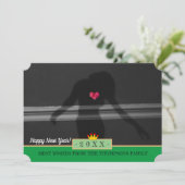 女性のシルエット&新年おめでとう！カード/ハース シーズンカード (スタンド正面)