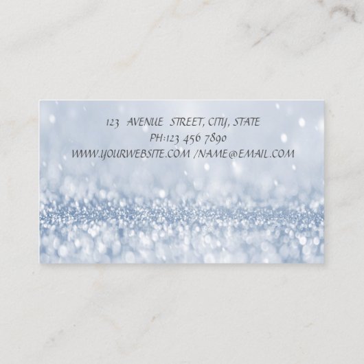 女性のシルエット　蓮の花 ヨガの指導者　青いボケ 名刺 (裏面)