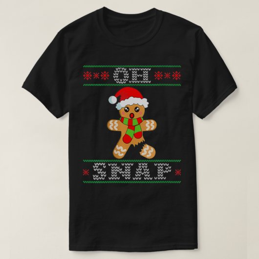 女性のジンジャーブレッドマンギフトああスナップクリスマスUgl Tシャツ (デザイン正面)