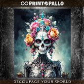 女性のスカルの女神の花 – Lady Death 薄葉紙