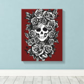 女性のスカルバラの死んだ芸術の日 キャンバスプリント (インサイチュ (ウッドフロア))