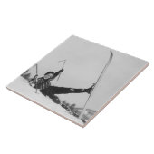 女性のスキーヤー2 タイル (側面)