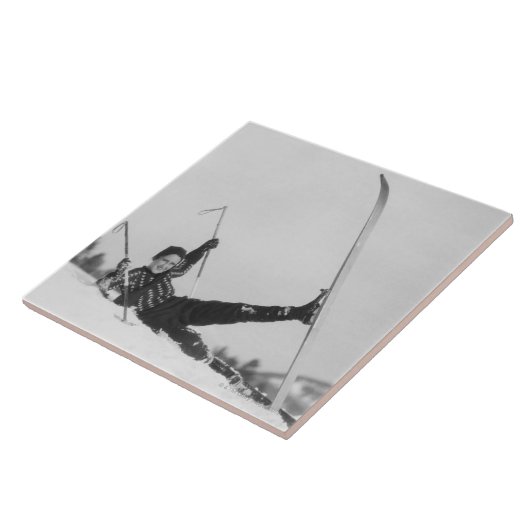 女性のスキーヤー2 タイル (側面)