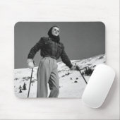 女性のスキーヤー マウスパッド (マウス)