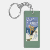 女性のスキー-英国およびフランスのなポスター キーホルダー (正面左)