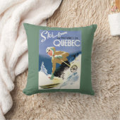 女性のスキー-英国およびフランスのなポスター クッション (ブランケット)