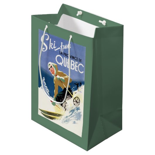 女性のスキー-英国およびフランスのなポスター ミディアムペーパーバッグ (正面アングル)