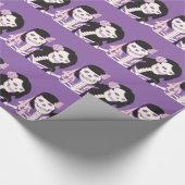 女性のスケルトンのカップル ラッピングペーパー (角)