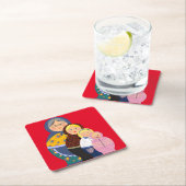 女性のステージマトリヨシュカ人形 スクエアペーパーコースター (インサイチュ)