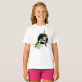 女性のストレッチイラスト Tシャツ (正面フル)