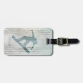 女性のスノーボーダー ラゲッジタグ (正面横)