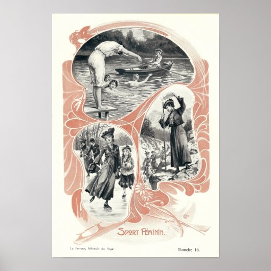 女性のスポーツとフィットネスビクトリアン時代 ポスター (正面)