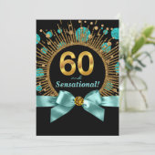 女性のセンセーショナルな60歳の誕生日 招待状 (スタンド正面)