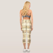 女性のタンとカーキのギンガムカプリレギンス カプリレギンス (裏面)