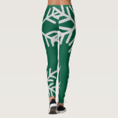 女性のダークグリーンの高いウエストレギンス レギンス (裏面)