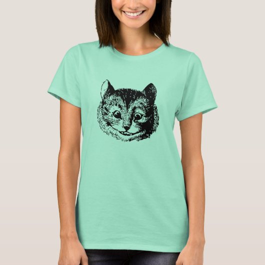 女性のチェシャー猫のTシャツ Tシャツ (正面)