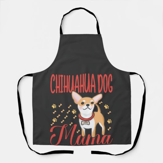 女性のチワワの犬のママ エプロン (正面)