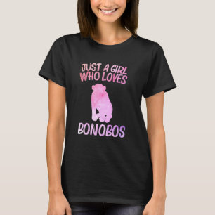 女性のチンパンジーのためにボノボスを愛しているだけの女の子 Tシャツ