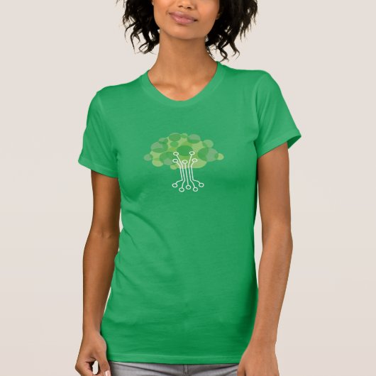 女性のティー-緑 Tシャツ (正面)