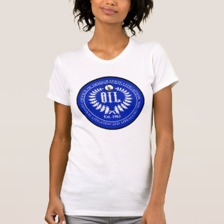 女性のティー – 青いロゴ Tシャツ