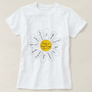 女性のデイジーフィリップ4:8 Tシャツ