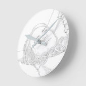 女性のデイドリームスケッチ ラウンド壁時計 (傾斜)