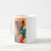 女性のデザインを持クラシックつセラミックマグカップ コーヒーマグカップ (正面左)