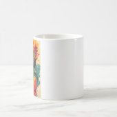 女性のデザインを持クラシックつセラミックマグカップ コーヒーマグカップ (中央)