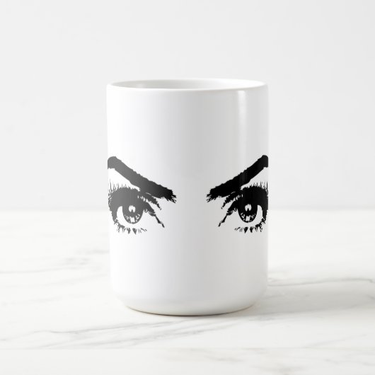 女性のデッサン 眉 コーヒーマグカップ (中央)