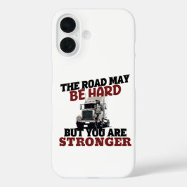 女性のトラック運転手の強い道路の弾力性の旅プライド iPhone 16ケース