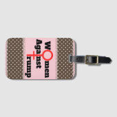 女性のトランプの荷札に反対 ラゲッジタグ (正面横)