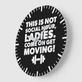 女性のトレーニングインスピレーション – 引っ越し – ジム ラージ壁時計 (傾斜)