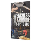 女性のトレーニングインスピレーション – 弱さは選択である クリップボード (左)
