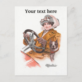 女性のドライバーカード ポストカード