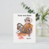 女性のドライバーカード ポストカード (スタンド正面)