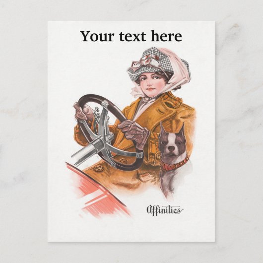 女性のドライバーカード ポストカード (正面)