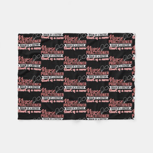 女性のナース開業医、医師の脳ハート フリースブランケット (正面(横))