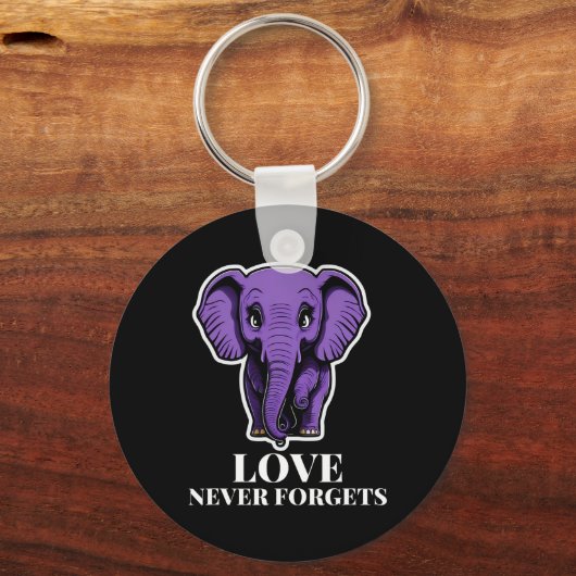 女性のハイ忘れマーに対して決して象を愛しない キーホルダー (正面)