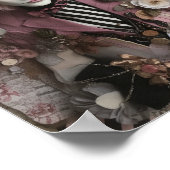 女性のハッタピンク混合メディアコラージュ ポスター (角)