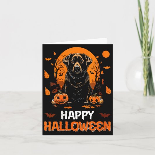 女性のハッピーハロウィンドッグ2 カード (正面)