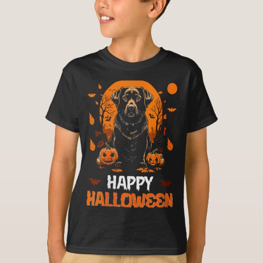女性のハッピーハロウィンドッグ2 Tシャツ (正面)