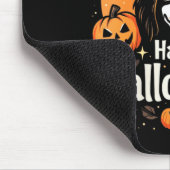 女性のハロウィンを楽しむ犬 マウスパッド (コーナー)