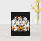 女性のハロウィン 犬 おばけ 面白い ハロウィン 犬 用 カード (黄色い花)