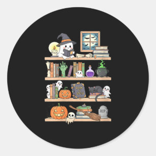 女性のハロウィーン本ゴースト ラウンドシール