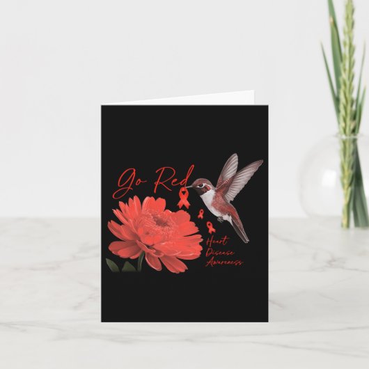 女性のハート病の月の待ち時間に赤く染まる カード (正面)