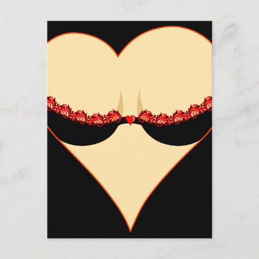 女性のハート ポストカード (正面)